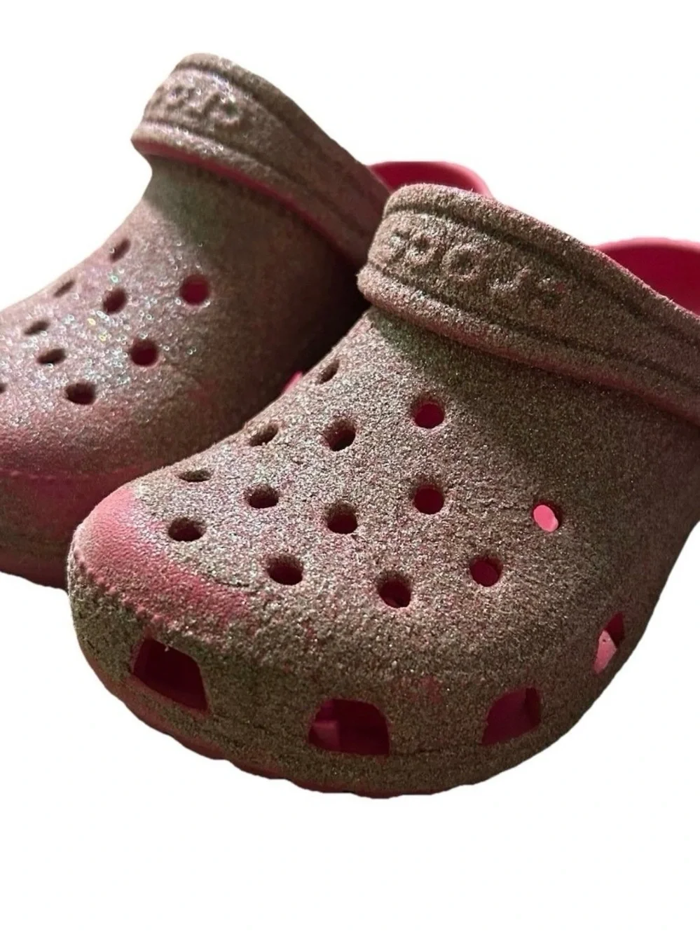 Toddler Girl Pink Glitter Crocs Size 8